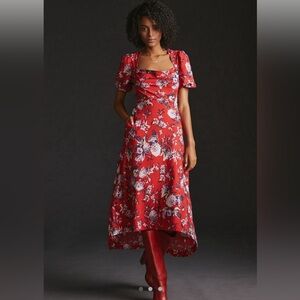 Anthropologie Maeve Floral Puff Sleeve Dress- NWOT